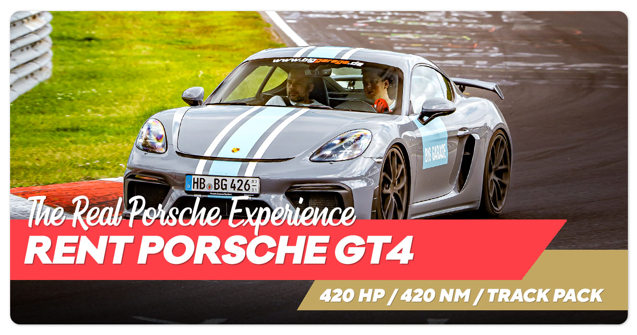 Rent and drive a Porsche Cayman GT4 at the Nürburgring Rent and drive a Porsche Cayman GT4 at the Nürburgring