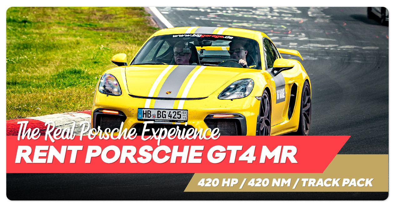Rent and drive a Porsche Cayman GT4 Manthey at the Nürburgring Rent and drive a Porsche Cayman GT4 Manthey at the Nürburgring