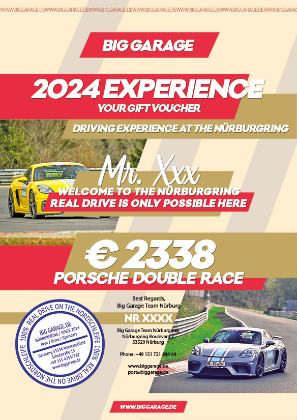 Gift Voucher for Porsche Double Race Nürburgring